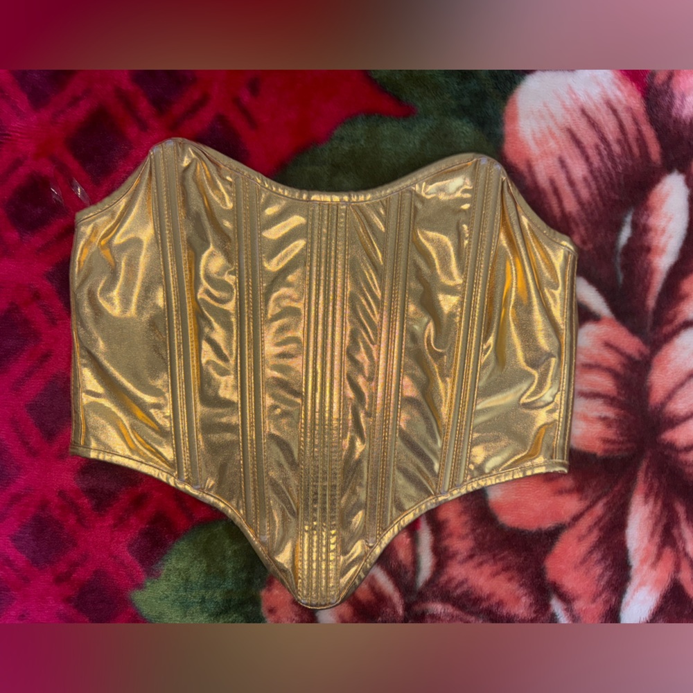 SHEIN Metallic Gold Bustier